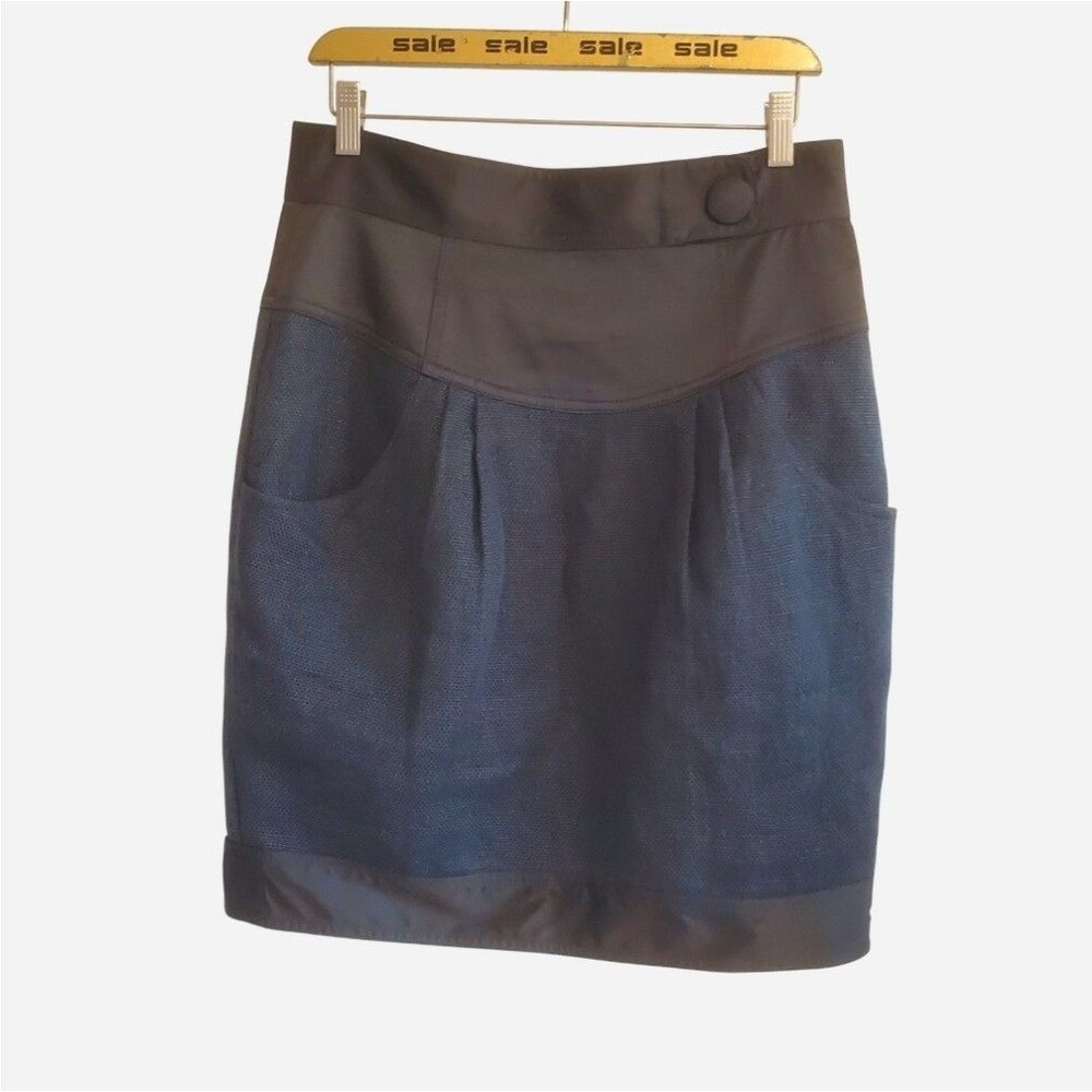 Nanette Lepore Women's Linen Pencil Skirt Size 12 Career Office Classic Twee Y2K